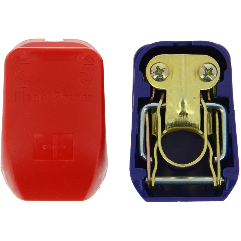 Lot de 2 cosses de batterie - XL TECH - a serrage rapide (+) (-) Lot de 2 cosses de batterie - XL TECH - a serrage rapide (+) (-)