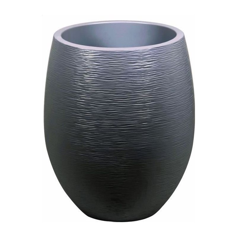 Pot de fleurs Rond Egg Ø 50cm - EDA - Graphit - 53 L - Ø 50 x H. 53