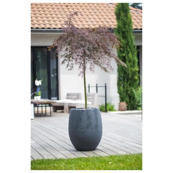 Pot de fleurs Rond Egg Ø 50cm - EDA - Graphit - 53 L - Ø 50 x H. 53 cm - Gris Anthracite Pot de fleurs Rond Egg Ø 50cm - EDA - Graphit - 53 L - Ø 50 x H. 53 cm - Gris Anthracite