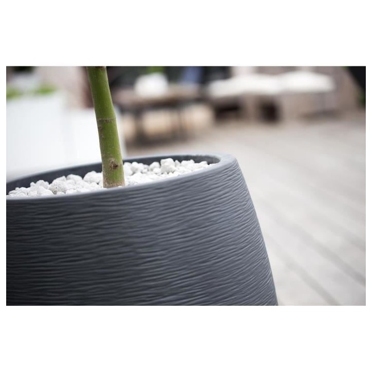 Pot de fleurs Rond Egg Ø 50cm - EDA - Graphit - 53 L - Ø 50 x H. 53 cm - Gris Anthracite Pot de fleurs Rond Egg Ø 50cm - EDA - Graphit - 53 L - Ø 50 x H. 53 cm - Gris Anthracite