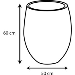Pot de fleurs Rond Egg Ø 50cm - EDA - Graphit - 53 L - Ø 50 x H. 53