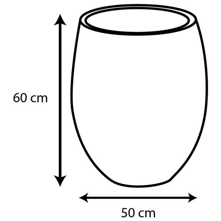 Pot de fleurs Rond Egg Ø 50cm - EDA - Graphit - 53 L - Ø 50 x H. 53 cm - Gris Anthracite Pot de fleurs Rond Egg Ø 50cm - EDA - Graphit - 53 L - Ø 50 x H. 53 cm - Gris Anthracite