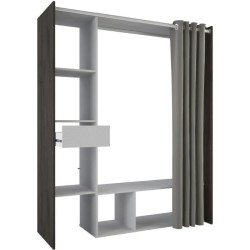 Kit dressing + rideau - Chene Waterford / Lin tisse - L150 x P49,9 x H