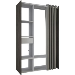 Kit dressing + rideau - Chene Waterford / Lin tisse - L150 x P49,9 x H