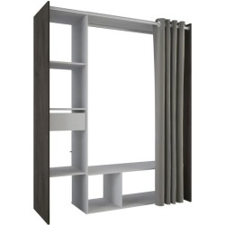 Kit dressing + rideau - Chene Waterford / Lin tisse - L150 x P49,9 x H