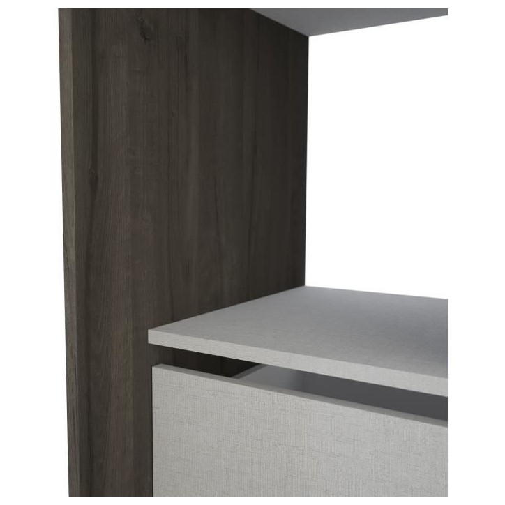 Kit dressing + rideau - Chene Waterford / Lin tisse - L150 x P49,9 x H183 cm - MONTANA