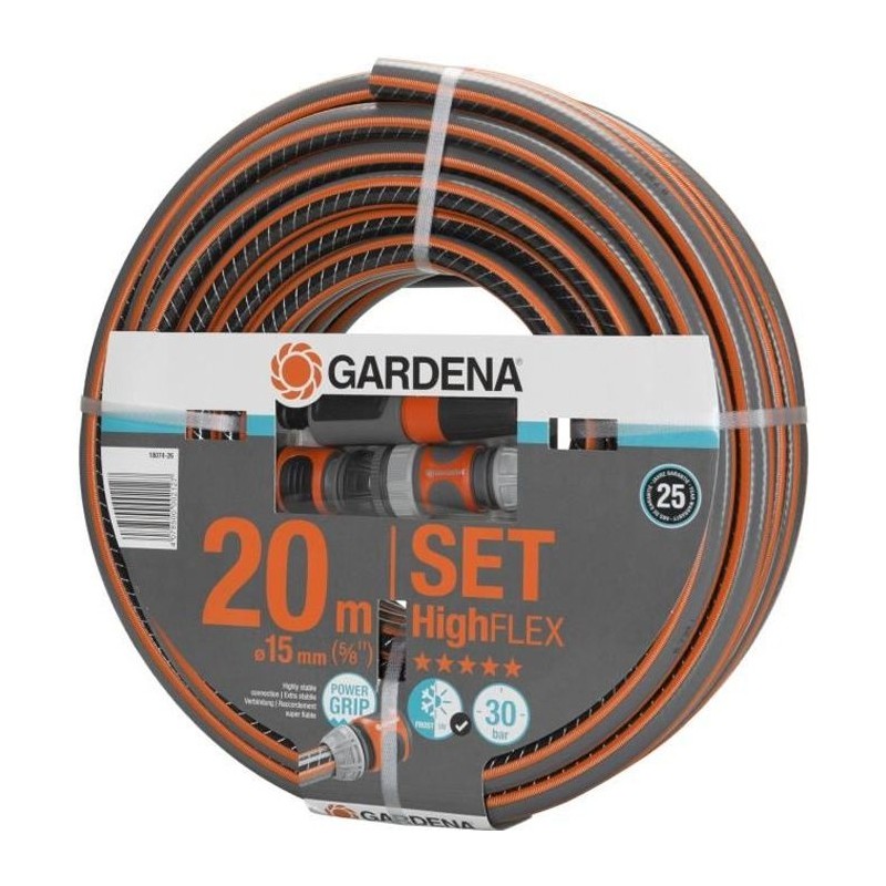 GARDENA Kit tuyau d'arrosage Comfort HighFLEX – Longueur 20m – Ø1