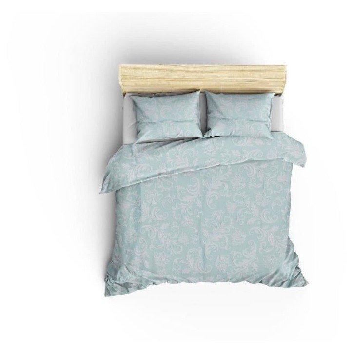 Parure de lit - 1 housse de couette 220 x 240 cm + 2 taies d'oreiller 60 x 60 cm - Satiné 100% coton - Blanc Parure de lit - 1 housse de couette 220 x 240 cm + 2 taies d'oreiller 60 x 60 cm - Satiné 100% coton - Blanc
