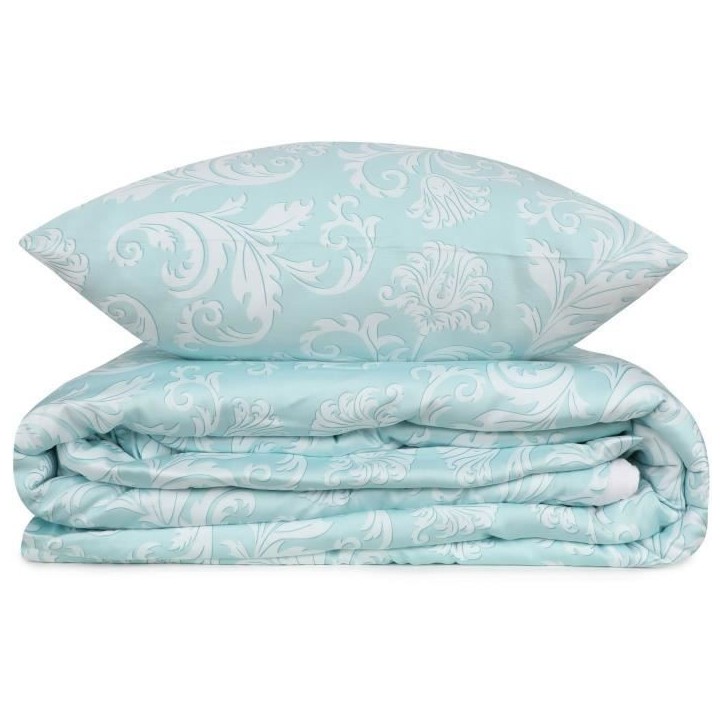 Parure de lit - 1 housse de couette 220 x 240 cm + 2 taies d'oreiller 60 x 60 cm - Satiné 100% coton - Blanc Parure de lit - 1 housse de couette 220 x 240 cm + 2 taies d'oreiller 60 x 60 cm - Satiné 100% coton - Blanc