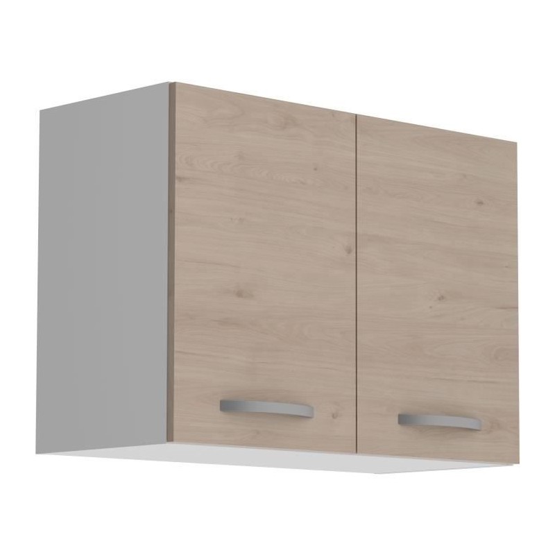 OSLO Meuble haut 2 portes - Décor Chene Jackson - L 80 x P 36 x H 58