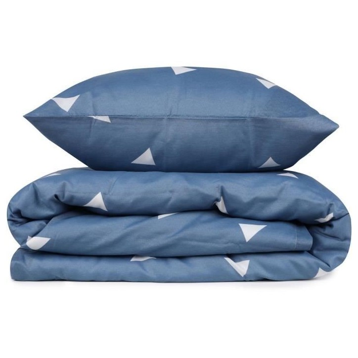 Parure de lit - 1 housse de couette 220 x 240 cm + 2 taies d'oreiller 60 x 60 cm - 65% coton, 35% polyester - Bleu Parure de lit - 1 housse de couette 220 x 240 cm + 2 taies d'oreiller 60 x 60 cm - 65% coton, 35% polyester - Bleu