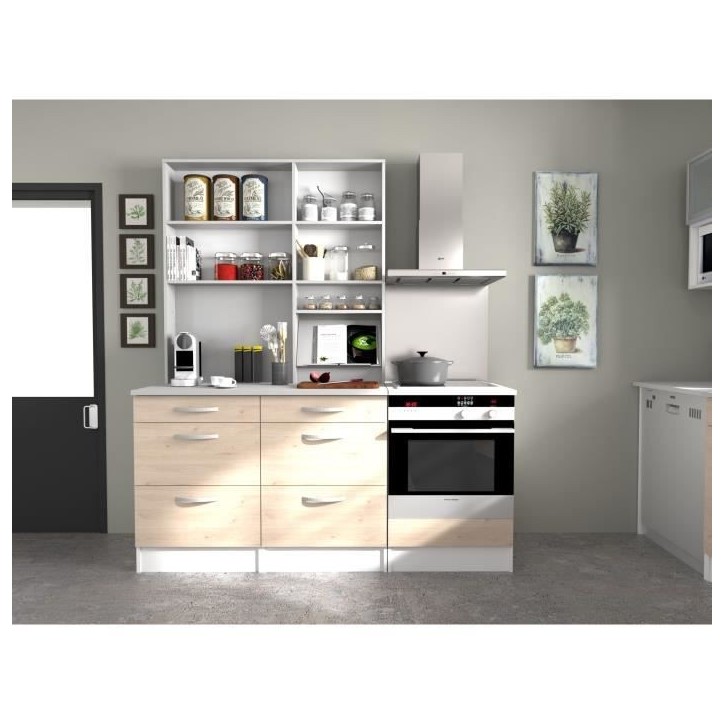 OSLO Meuble haut 1 porte - Décor Chene Jackson - L 60 x P 36 x H 35 cm OSLO Meuble haut 1 porte - Décor Chene Jackson - L 60 x P 36 x H 35 cm