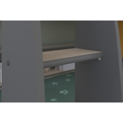 PARISOT Lits superposés enfant - Décor Chene Jackson et Gris Ombre -