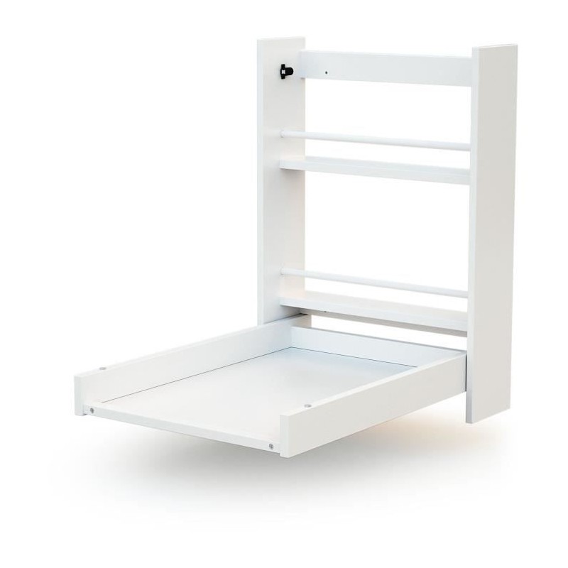 Table a langer murale - 56 x 77,5 x 78 cm - WEBABY - ESSENTIEL - Blanc