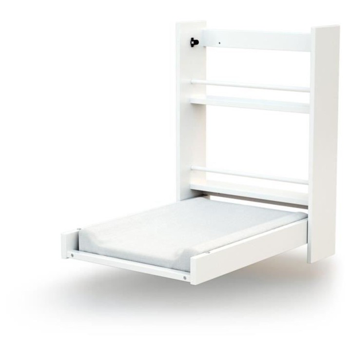 Table a langer murale - 56 x 77,5 x 78 cm - WEBABY - ESSENTIEL - Blanc Table a langer murale - 56 x 77,5 x 78 cm - WEBABY - ESSENTIEL - Blanc