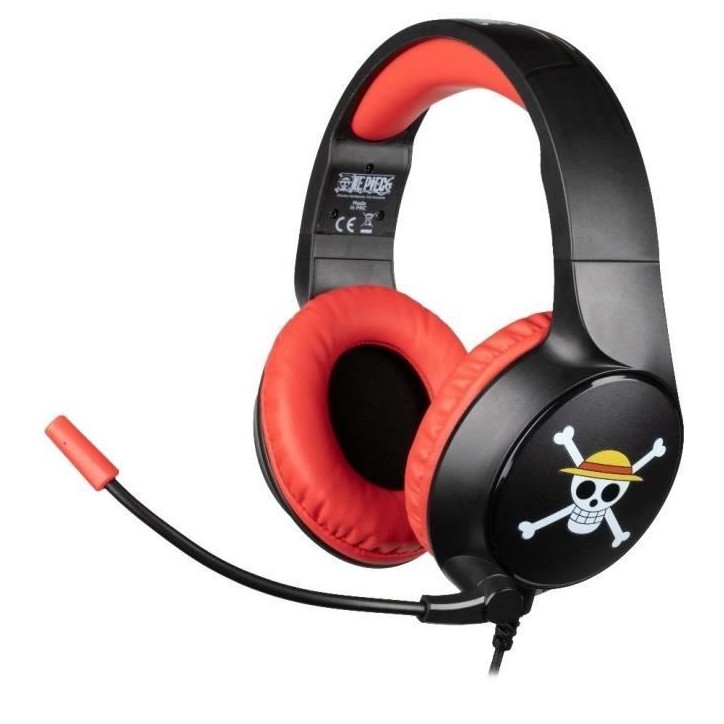 Casque gaming filaire - KONIX - One Piece - PC, PS4, PS5, Switch et Xbox - Microphone - Câble 1,5 m - Prise Jack 3,5 mm - Luffy