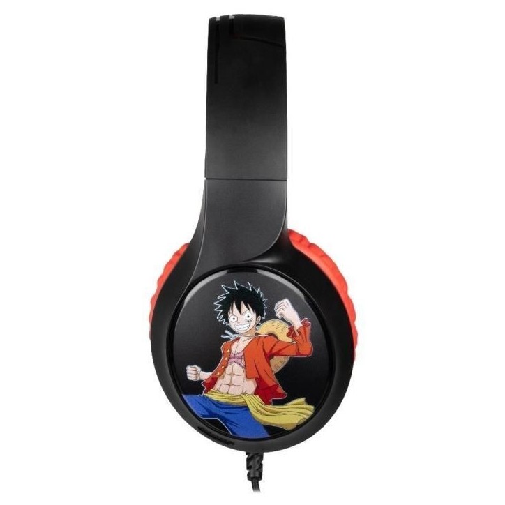 Casque gaming filaire - KONIX - One Piece - PC, PS4, PS5, Switch et Xbox - Microphone - Câble 1,5 m - Prise Jack 3,5 mm - Luffy