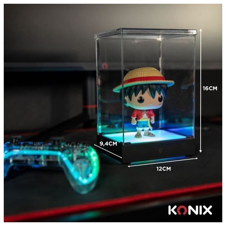 Vitrine LED Display Box pour figurine - KONIX - Compatible Funko Pop / Banpresto Qposket - Éclairage RVB - Câble USB Vitrine LED Display Box pour figurine - KONIX - Compatible Funko Pop / Banpresto Qposket - Éclairage RVB - Câble USB