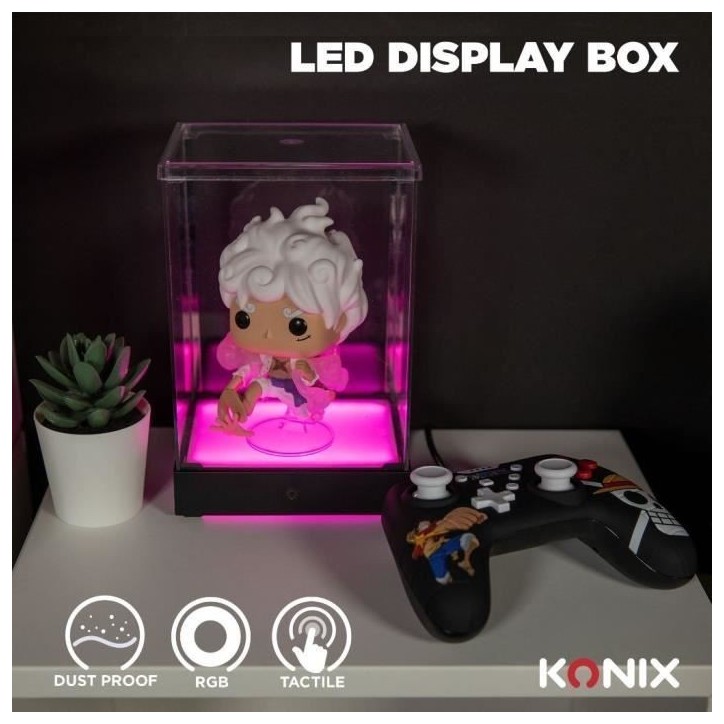 Vitrine LED Display Box pour figurine - KONIX - Compatible Funko Pop / Banpresto Qposket - Éclairage RVB - Câble USB Vitrine LED Display Box pour figurine - KONIX - Compatible Funko Pop / Banpresto Qposket - Éclairage RVB - Câble USB