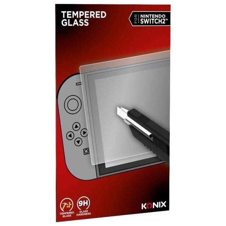 Protection d'écran verre trempé - KONIX - Nintendo Switch 2 - Anti-bulle - Anti-rayures - Indice de dureté 9H - 100 % transpa Protection d'écran verre trempé - KONIX - Nintendo Switch 2 - Anti-bulle - Anti-rayures - Indice de dureté 9H - 100 % transpa
