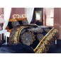 Parure de lit - 1 housse de couette 220 x 240 cm + 2 taies d'oreiller 60 x 60 cm - 100% coton renforcé - Noir Parure de lit - 1 housse de couette 220 x 240 cm + 2 taies d'oreiller 60 x 60 cm - 100% coton renforcé - Noir