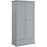 Armoire de chambre - MARGAUX - Gris galet- 2 portes + 2 tiroirs - Styl Armoire de chambre - MARGAUX - Gris galet- 2 portes + 2 tiroirs - Styl