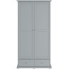 Armoire de chambre - MARGAUX - Gris galet- 2 portes + 2 tiroirs - Styl Armoire de chambre - MARGAUX - Gris galet- 2 portes + 2 tiroirs - Styl