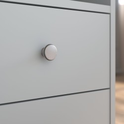 Armoire de chambre - MARGAUX - Gris galet- 2 portes + 2 tiroirs - Styl