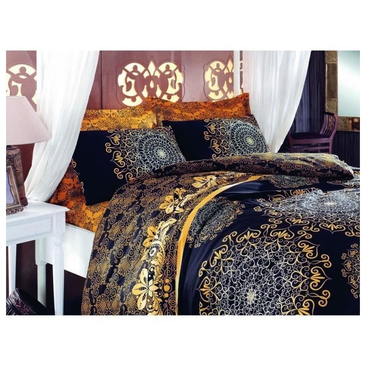Parure de lit - 1 housse de couette 220 x 240 cm + 2 taies d'oreiller 60 x 60 cm - 100% coton renforcé - Noir Parure de lit - 1 housse de couette 220 x 240 cm + 2 taies d'oreiller 60 x 60 cm - 100% coton renforcé - Noir