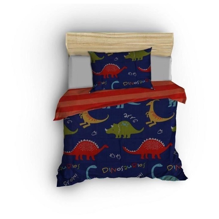 Parure de lit - 1 housse de couette 220 x 240 cm + 2 taies d'oreiller 60 x 60 cm - 65% coton, 35% polyester - Bleu Parure de lit - 1 housse de couette 220 x 240 cm + 2 taies d'oreiller 60 x 60 cm - 65% coton, 35% polyester - Bleu