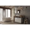 Ensemble Meuble salle de bain L110cm - Vasque + 2 Tiroirs + 3 niches -