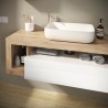 Ensemble Meuble salle de bain L110cm - Vasque + 2 Tiroirs + 3 niches -