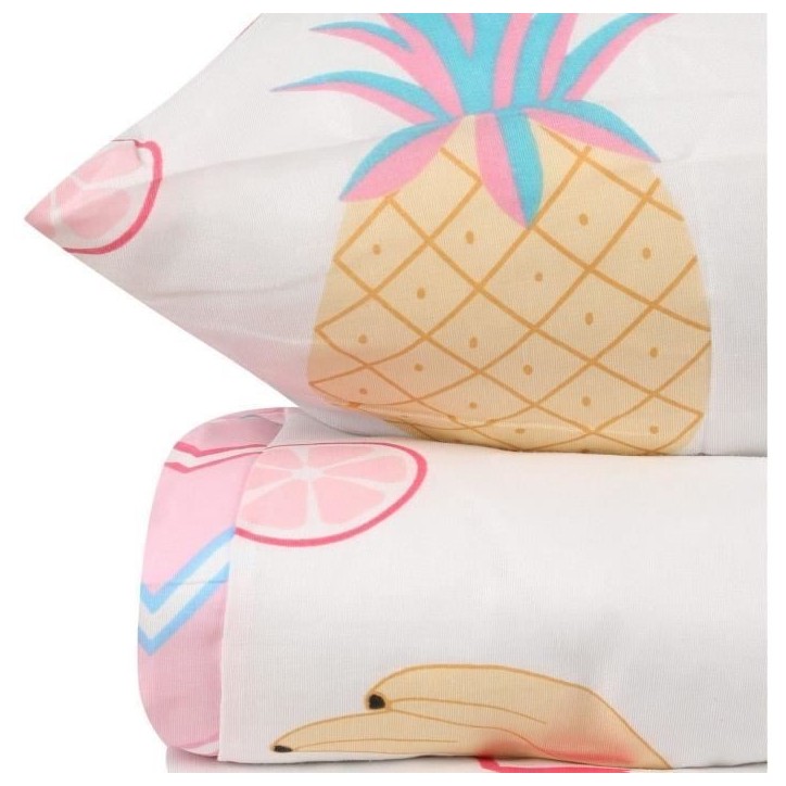 Parure de lit - 1 housse de couette 220 x 240 cm + 2 taies d'oreiller 60 x 60 cm - 65% coton, 35% polyester - Blanc Parure de lit - 1 housse de couette 220 x 240 cm + 2 taies d'oreiller 60 x 60 cm - 65% coton, 35% polyester - Blanc