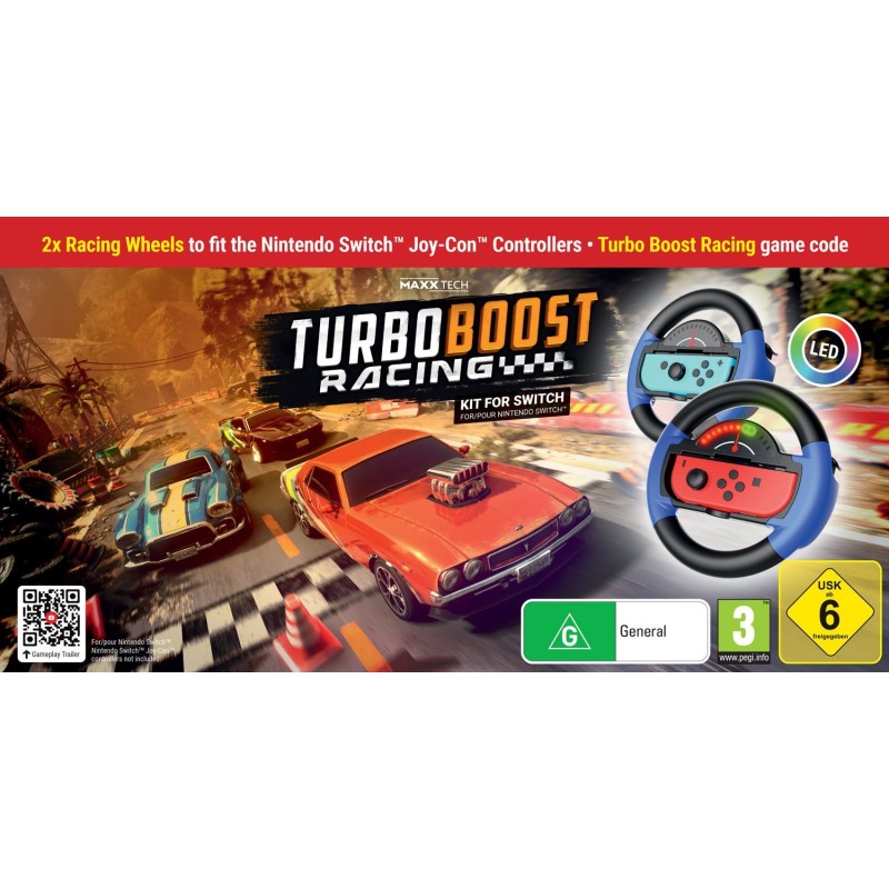 Turbo Booster Racing - Kit (volants + jeu) - Jeu Nintendo Switch - Cod