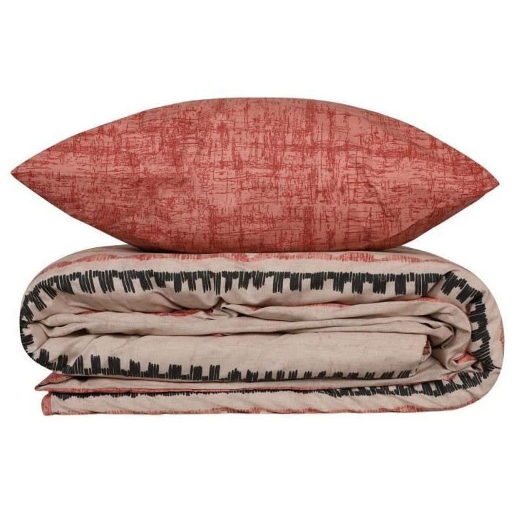 Parure de lit - 1 housse de couette 220 x 240 cm + 2 taies d'oreiller 60 x 60 cm - 100% coton renforcé - Rouge