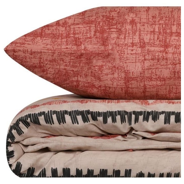 Parure de lit - 1 housse de couette 220 x 240 cm + 2 taies d'oreiller 60 x 60 cm - 100% coton renforcé - Rouge