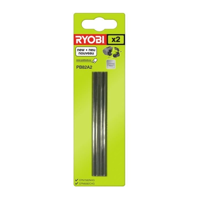 RYOBI - Jeu de 2 fers jetables (carbure) largeur 82 mm - PB82A2