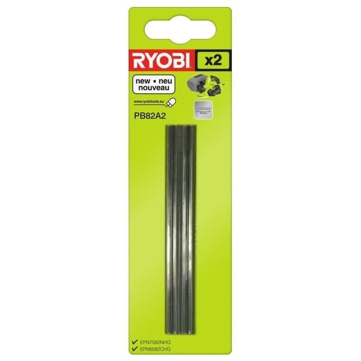 RYOBI - Jeu de 2 fers jetables (carbure) largeur 82 mm - PB82A2