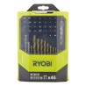 RYOBI - Coffret 46 accessoires mixtes : forets béton & métal + 31 em