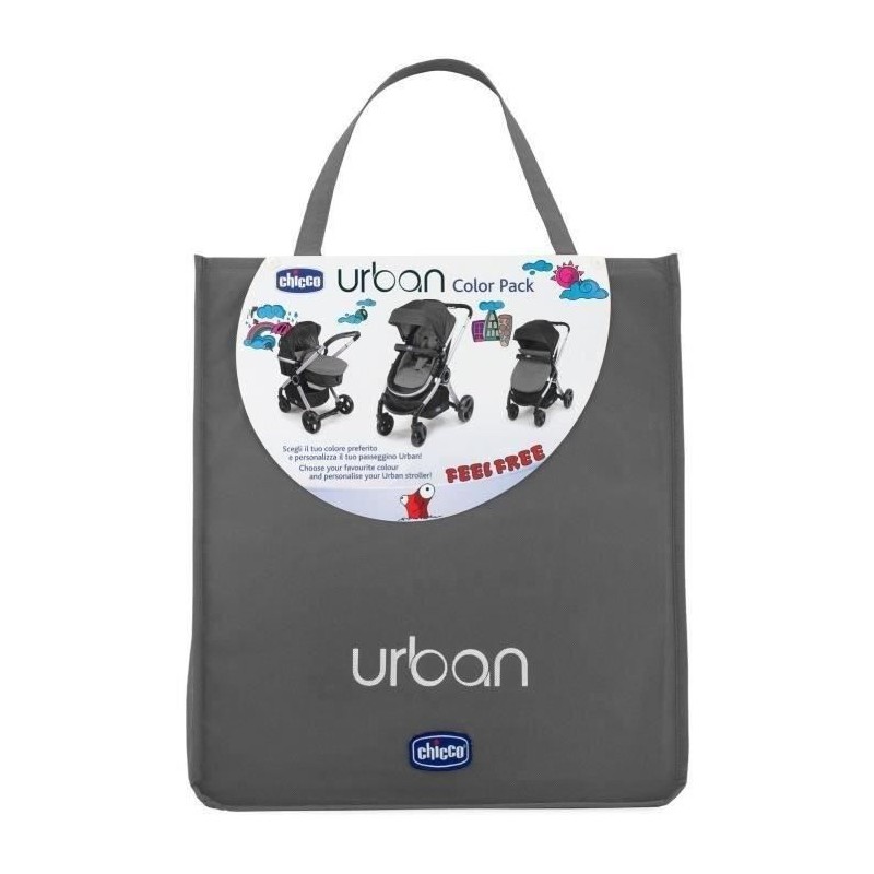 Accessoires Pack Color CHICCO - Pour pousette Urban - Anthracite Accessoires Pack Color CHICCO - Pour pousette Urban - Anthracite