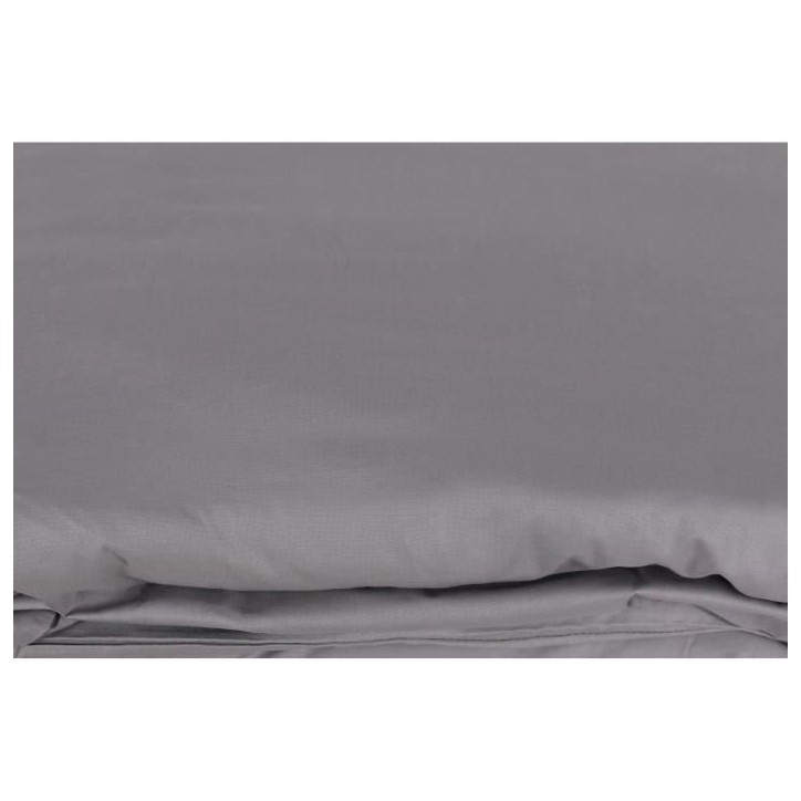 Parure de lit - 1 housse de couette 220 x 240 cm + 2 taies d'oreiller 60 x 60 cm - 100% coton renforcé - Gris Parure de lit - 1 housse de couette 220 x 240 cm + 2 taies d'oreiller 60 x 60 cm - 100% coton renforcé - Gris