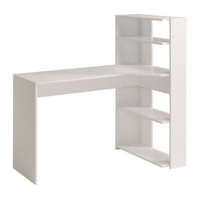 Bureau d'angle contemporain PARISOT JUNE - Blanc - L 122 cm - 1 platea