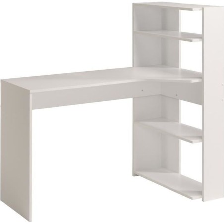 Bureau d'angle contemporain PARISOT JUNE - Blanc - L 122 cm - 1 platea
