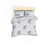 Parure de lit - 1 housse de couette 220 x 240 cm + 2 taies d'oreiller 60 x 60 cm - 65% coton, 35% polyester - Gris