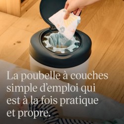 Tommee Tippee Poubelle a Couches Simplee +1 recharge - Grise et Blanch