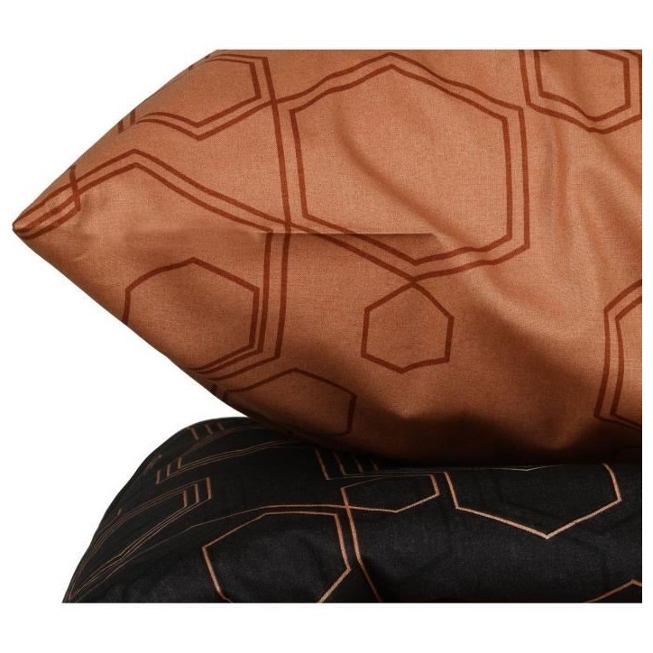 Parure de lit - 1 housse de couette 220 x 240 cm + 2 taies d'oreiller 60 x 60 cm - 100% coton renforcé - Cuivre Parure de lit - 1 housse de couette 220 x 240 cm + 2 taies d'oreiller 60 x 60 cm - 100% coton renforcé - Cuivre