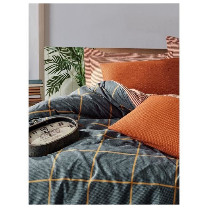 Parure de lit - 1 housse de couette 220 x 240 cm + 2 taies d'oreiller 60 x 60 cm - 100% coton renforcé - Cannelle Parure de lit - 1 housse de couette 220 x 240 cm + 2 taies d'oreiller 60 x 60 cm - 100% coton renforcé - Cannelle