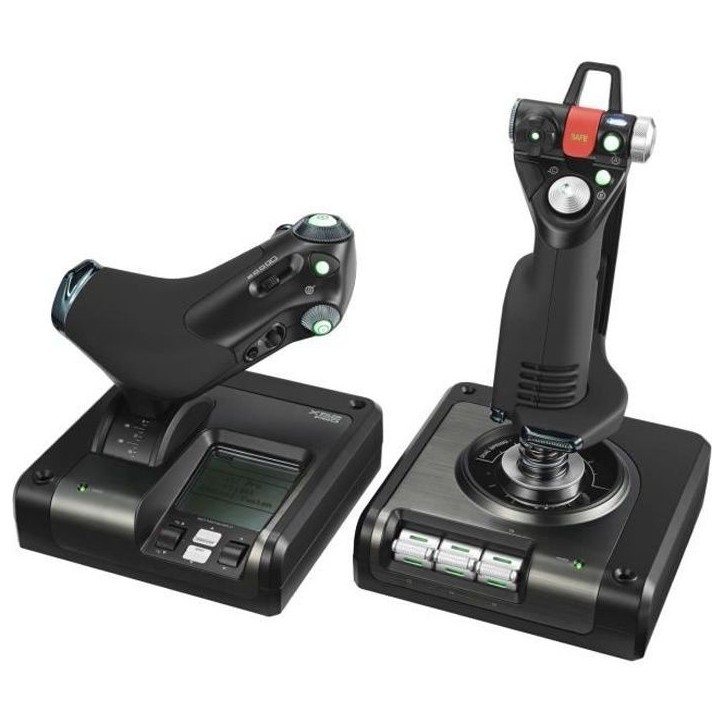 Joystick - Filaire - Logitech G - X52 Pro Flight Control Panel - Compatible PC - Noir