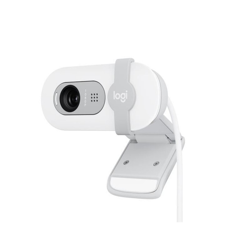 Webcam - Full HD 1080p - Logitech - Brio 100 - Microphone intégré - Blanc Webcam - Full HD 1080p - Logitech - Brio 100 - Microphone intégré - Blanc