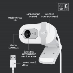 Webcam - Full HD 1080p - Logitech - Brio 100 - Microphone intégré -